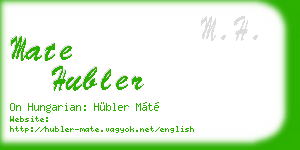 mate hubler business card